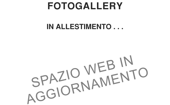 FOTOGALLERY  IN ALLESTIMENTO . . . SPAZIO WEB IN  AGGIORNAMENTO